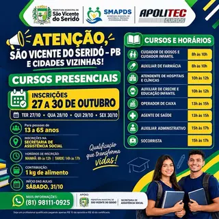📢 ATENÇÃO, SÃO VICENTE DO SERIDÓ E REGIÃO!