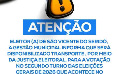 Prefeitura informa transporte para o segundo turno das Eleições Gerais de 2026