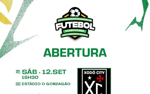 Campeonato Municipal de Futebol Masculino Série A 2026 tem abertura neste sábado (12/09)