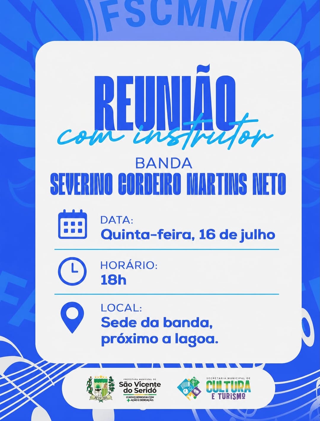 🎺Atenção componentes da Severino Cordeiro Martins Neto, nesta quinta-feira (16) have...