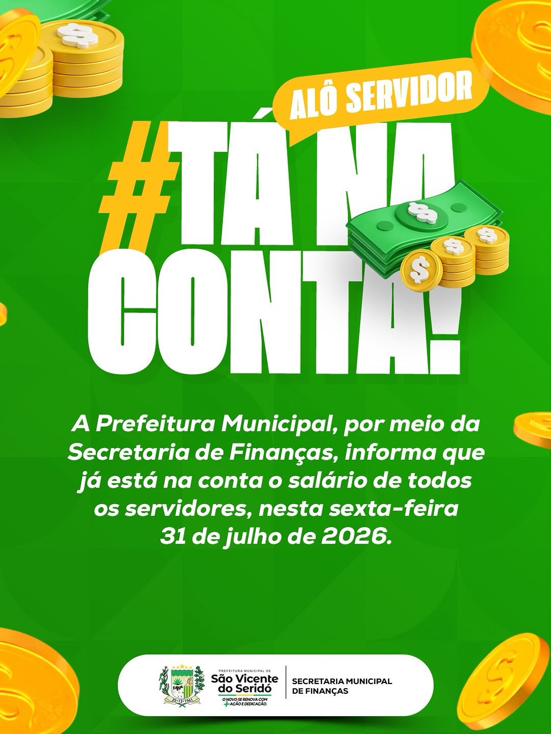 Alô servidor: tá na conta 🤑✅