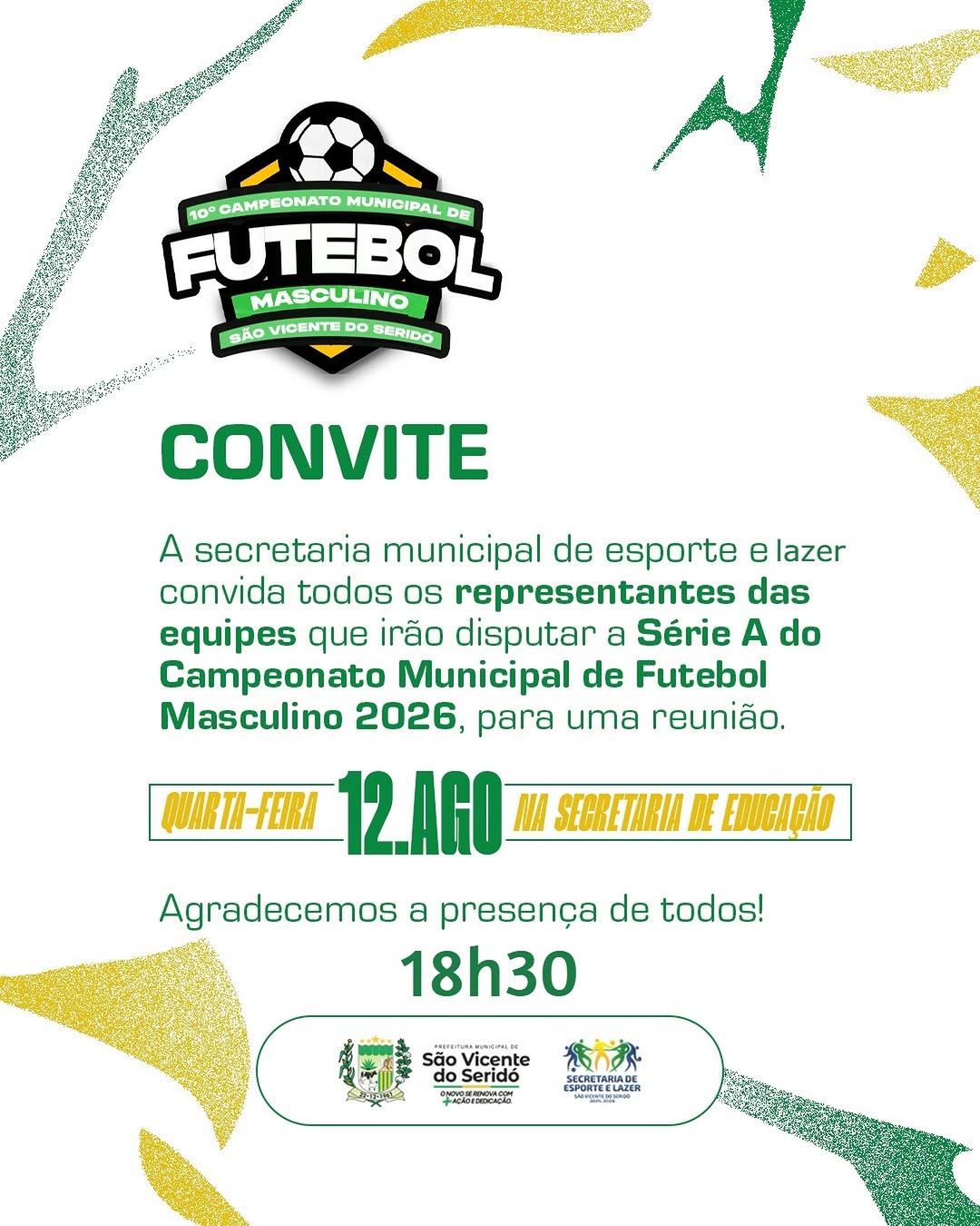 Contamos com a presença de todos 😃🤝