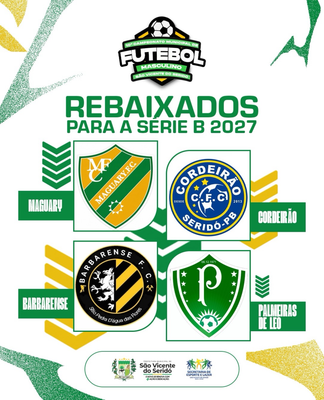 São Vicente do Seridó divulga mensagem a quatro equipes após primeira fase