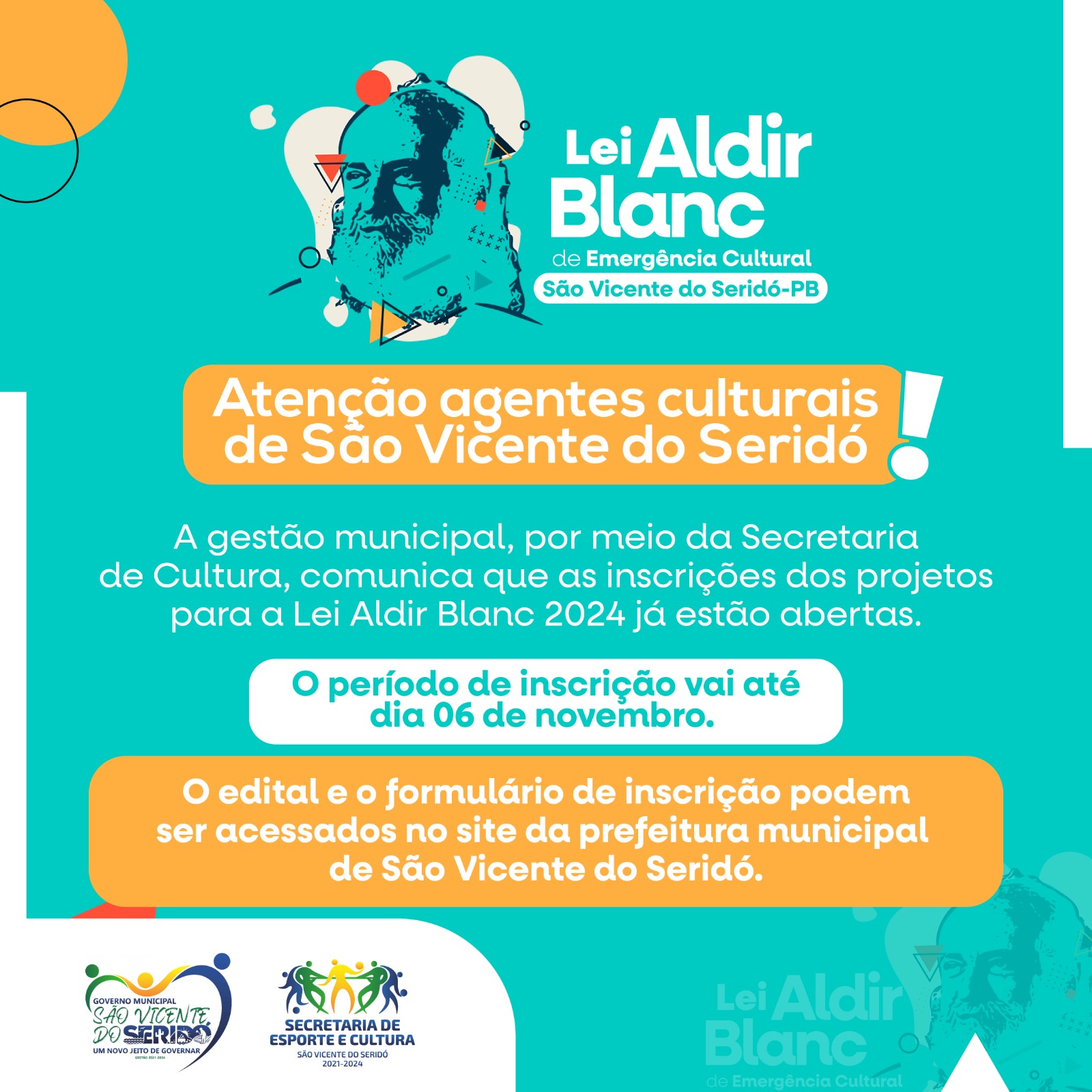 EDITAL E FORMULÁRIO DE INSCRIÇÃO DA LEI ALDIR BLANC 2024