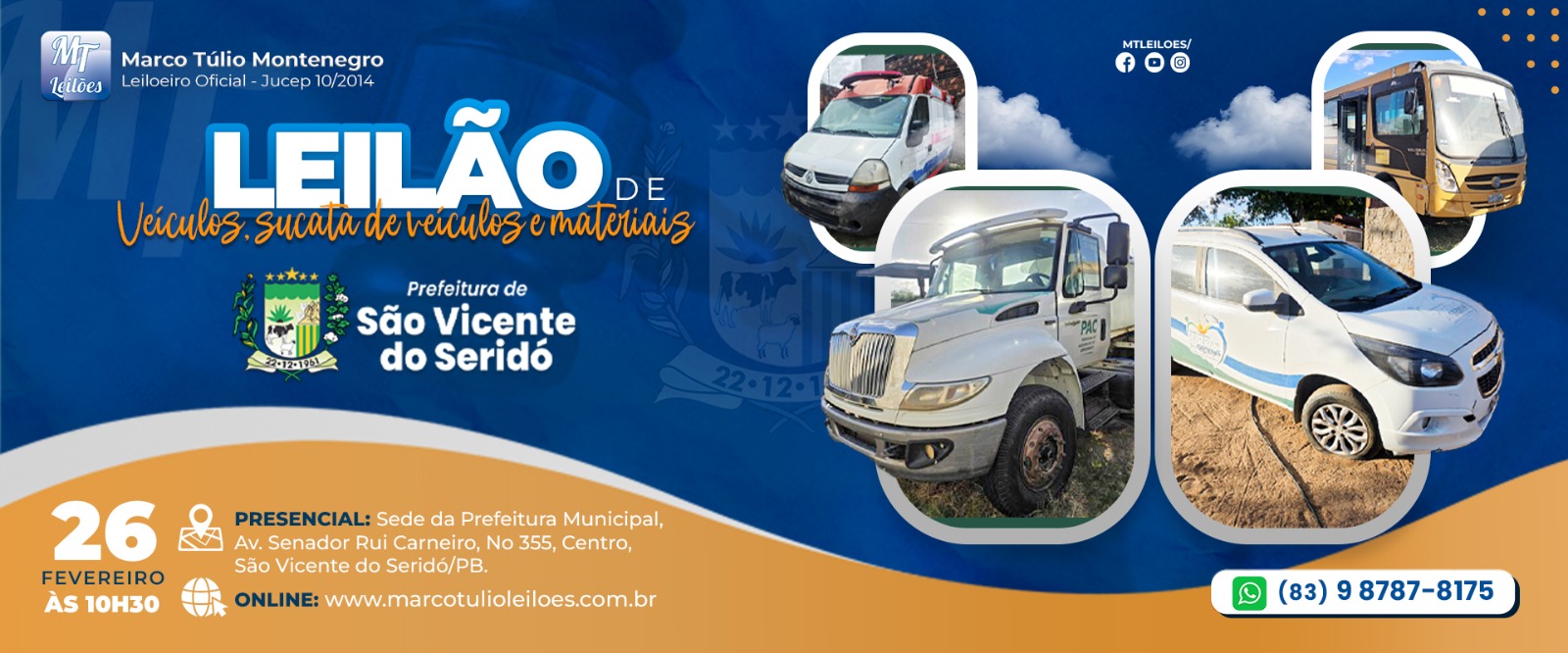 Leilão de veículos, sucata de veículos e materiais
